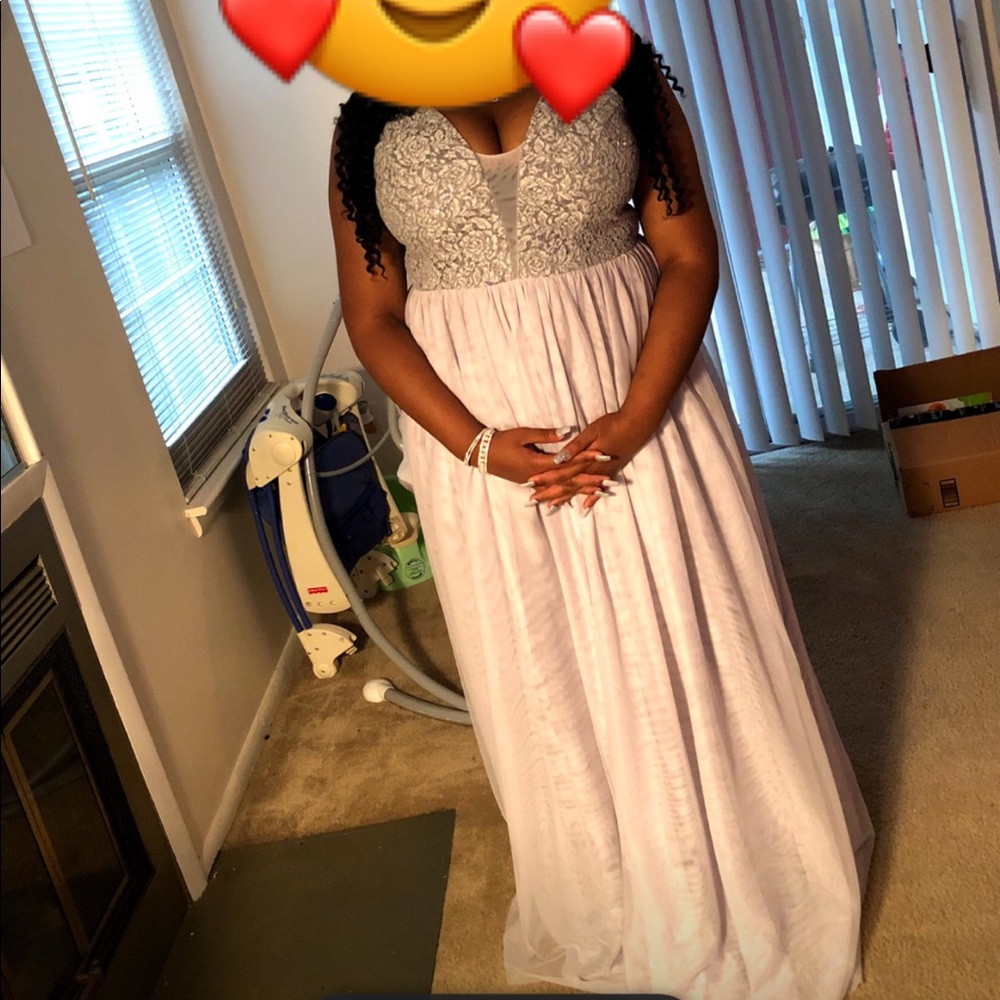 Caviar Beaded Bodice Tulle Skirt Gown